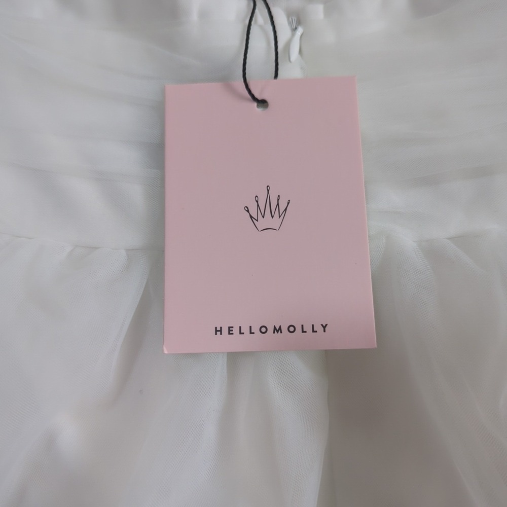 Hello Molly Halter Tulle Mini Dress Large 8 Bridal Wedding Party NWT - Picture 8 of 11